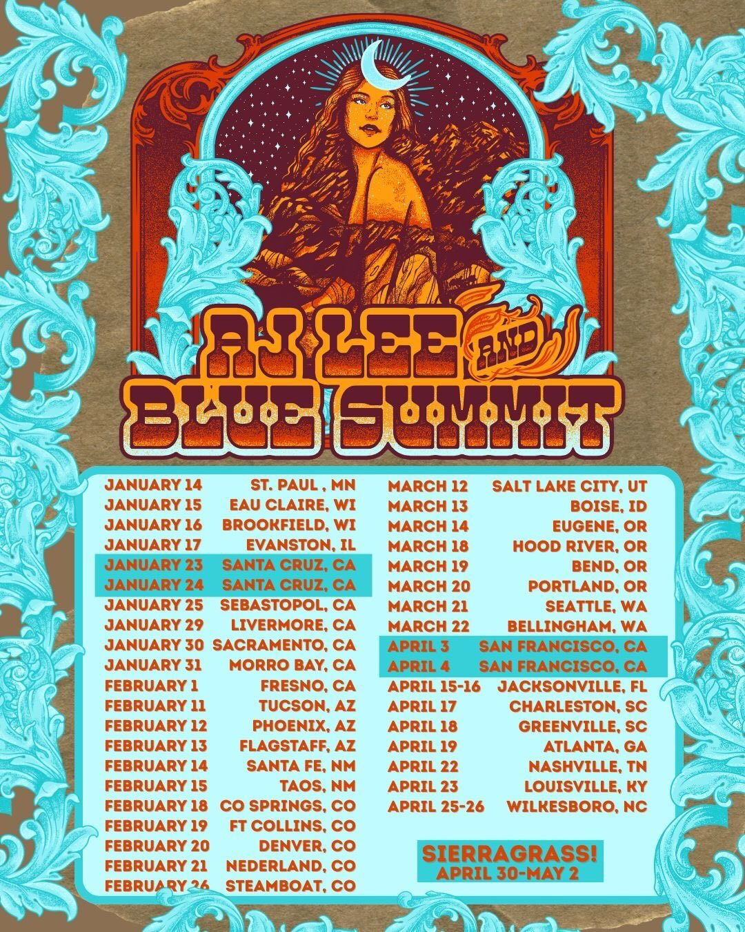 AJ Lee Blue Summit Tour Poster 2026